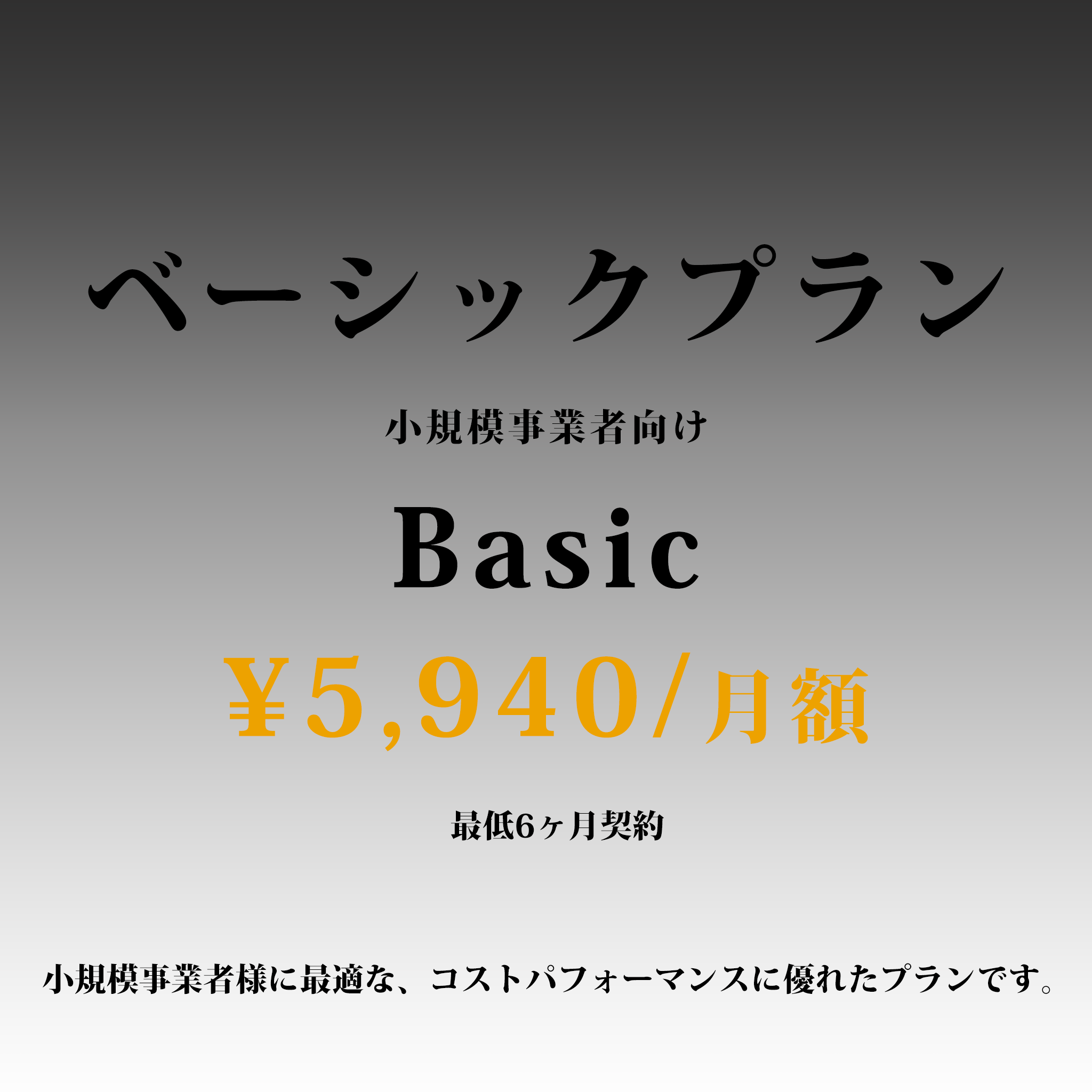 ベーシックプラン　¥5,940/月額