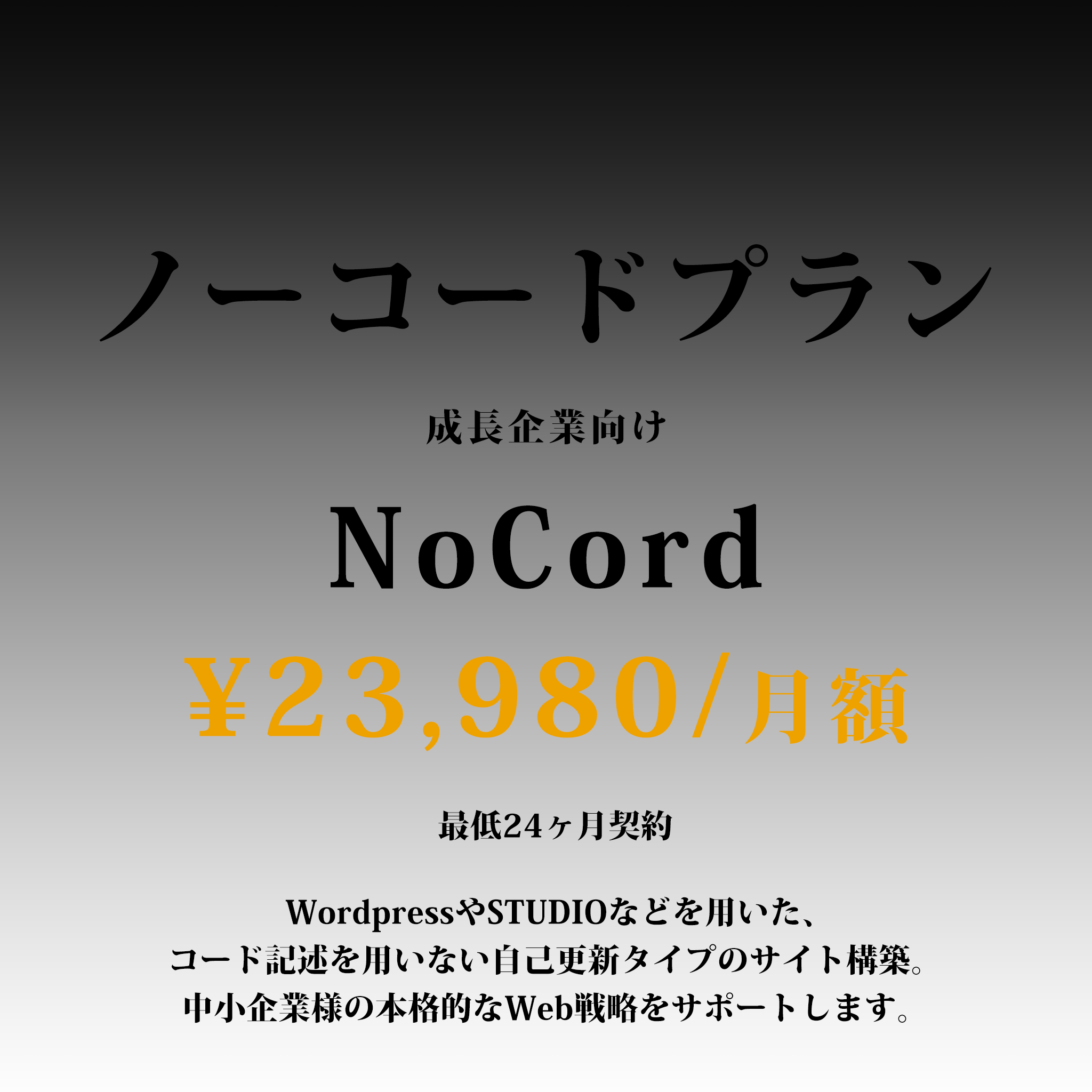 ノーコードプラン　¥23,980/月額